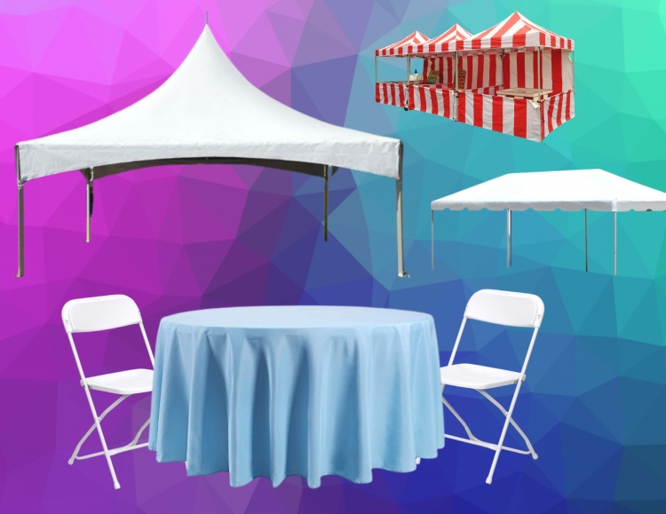 Tents, Tables, Chairs